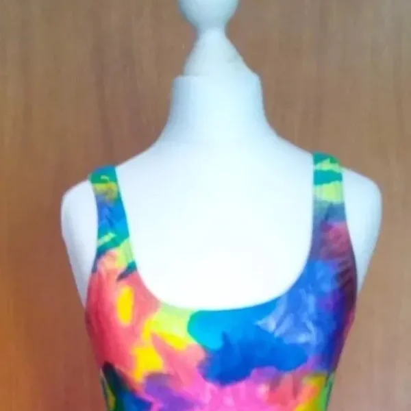 Speedo Multi Coloured Tropical Designs Body Con Swimwear Coverup Dress Size Small