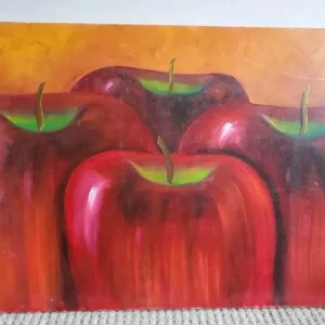 Pair of Contemporary Oil on Canvas Paintings - Image 2