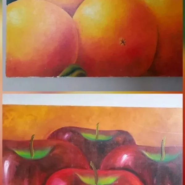 Pair of Contemporary Oil on Canvas Paintings