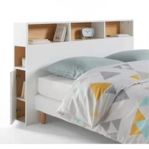 White Bed Headboard with Storage - Image 4