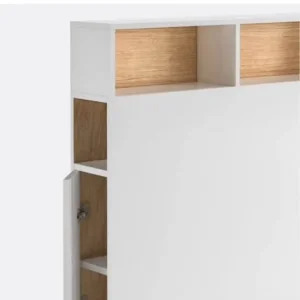 White Bed Headboard with Storage - Image 7