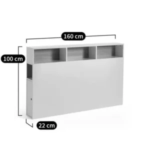 White Bed Headboard with Storage - Image 8
