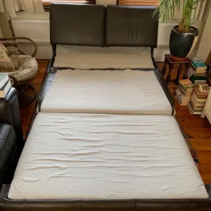 Leather 2-seater John Lewis sofa bed - Image 2