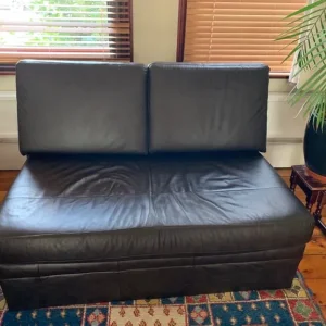 Leather 2-seater John Lewis sofa bed