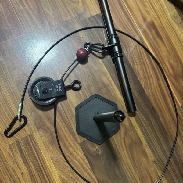 Weight Training Pulley Station With Pull Bar and Disc
