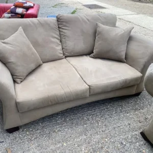3 AND 2 SEATER SOFAS IN MOLE SKIN FABRIC - Image 8