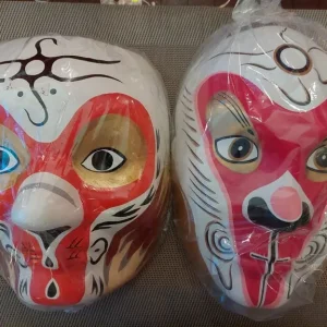 7 Pack Chinese Opera Masks, 9" and 6" Sizes