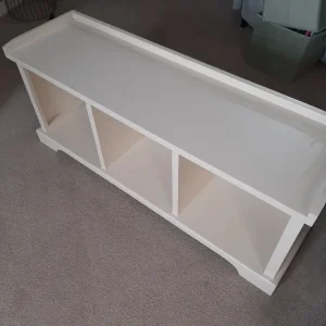 WHITE WOODEN SHOE STORAGE WITH SEAT - Image 3