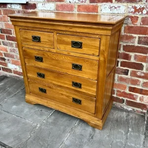 Solid Oak Chest of Drawers - Image 5