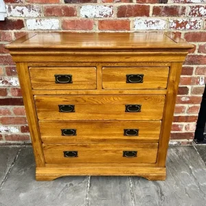 Solid Oak Chest of Drawers - Image 6