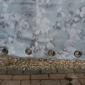 Pair of long floral Dunelm lined eyelet curtains - Image 4