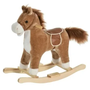 Beautiful brown Rocking Horse with moving mouth, tail and sounds