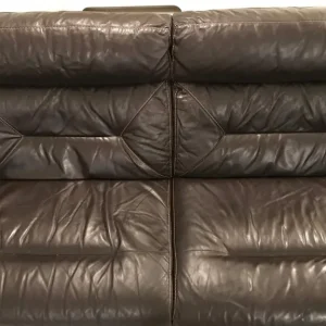 Brown Leather 3 Seater Sofa - Image 6