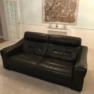 Brown Leather 3 Seater Sofa