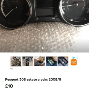 Peugeot 308 clock