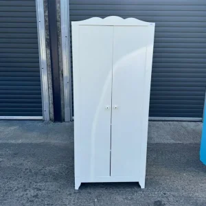 White 2-door wardrobe 75cm x 50cm x 174cm - Image 2