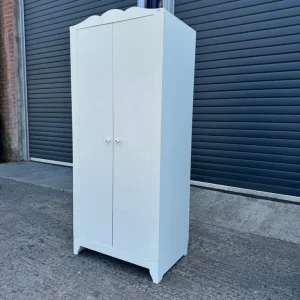 White 2-door wardrobe 75cm x 50cm x 174cm - Image 3