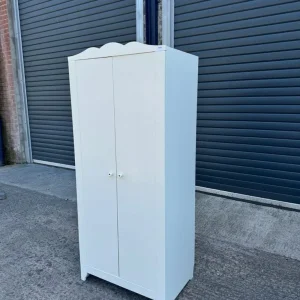 White 2-door wardrobe 75cm x 50cm x 174cm - Image 4