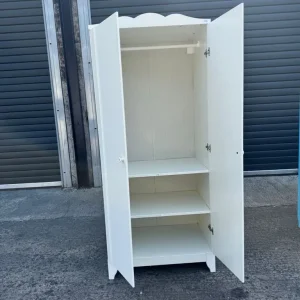 White 2-door wardrobe 75cm x 50cm x 174cm - Image 5