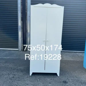 White 2-door wardrobe 75cm x 50cm x 174cm