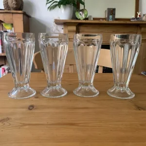 3 heavy sundae glasses - Image 2