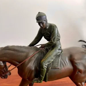 Juliana Collection Bronzed Resin Jockey and Horse (Rosa 1995) - Image 2