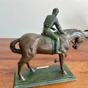 Juliana Collection Bronzed Resin Jockey and Horse (Rosa 1995) - Image 5