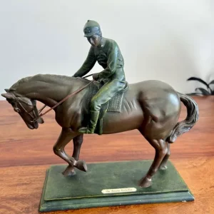 Juliana Collection Bronzed Resin Jockey and Horse (Rosa 1995)
