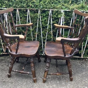 Wood Dining Chairs x 2 - Image 3