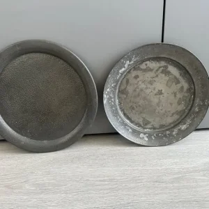 Pewter tankards and plates bundle