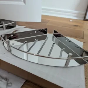 2 x Chrome Bathroom Shower Corner Shelves - Image 2