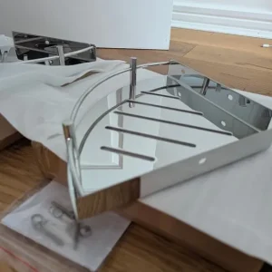 2 x Chrome Bathroom Shower Corner Shelves - Image 5