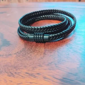 Men’s Bracelet Set – Leather & Rope – Adjustable - Image 4