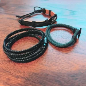 Men’s Bracelet Set – Leather & Rope – Adjustable - Image 5