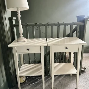 IKEA bed side tables and lamps