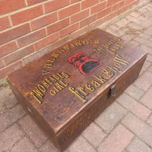 Antique Pine Trunk with Hand-Painted Details - Image 2