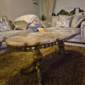 Antique marble table with gold legs - Image 4