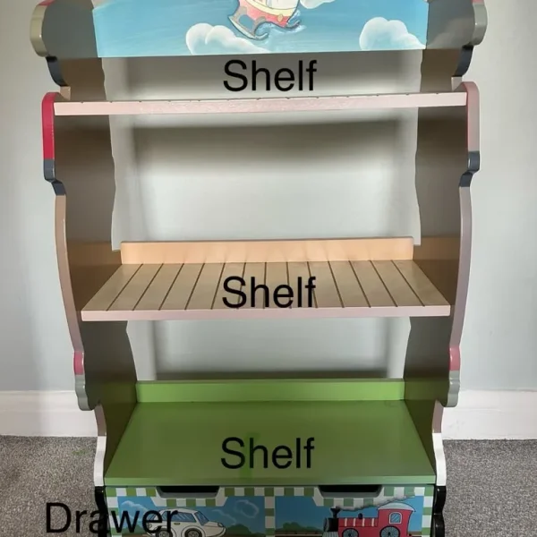 Children’s vehicle themed book case