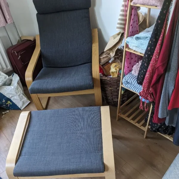 Nursing chair and footstool