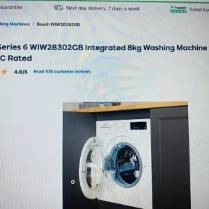 Newish Bosch Integrated Washing Machine - Image 2
