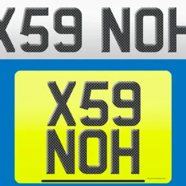 X59 NOH private registration plate