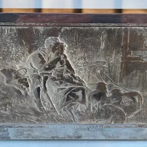 ANTIQUE FRENCH SILVER PLATE JEWELLERY BOX LA LEÇON DE FLÛTE - Image 2