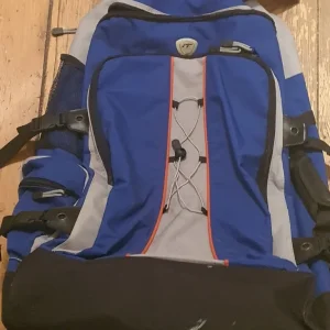 Old suitcase that doubles as a backpack