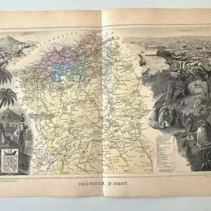 Victorian Engraved Map of Oran, Algeria – 1800s Atlas