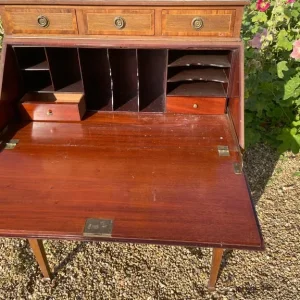 Wooden Desk with Wine Rack and Rug - Image 2