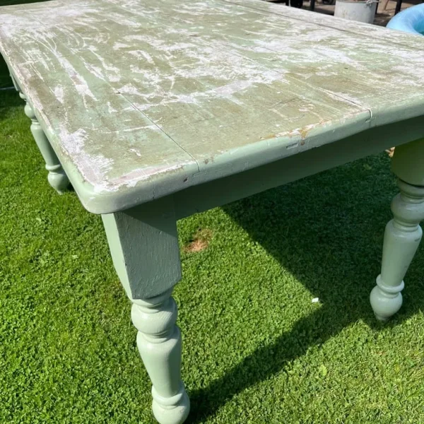 Heavy painted pine dining table farmhouse table