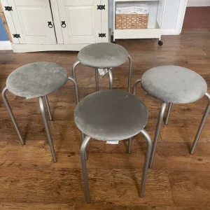 Grey velvet stools