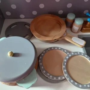 Kids Play Kitchen with Wooden Toys - Image 4