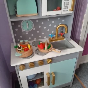 Kids Play Kitchen with Wooden Toys