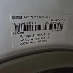 White Indesit IWC 71252 Eco washing machine - Image 4